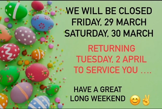 Easter closure schedule
